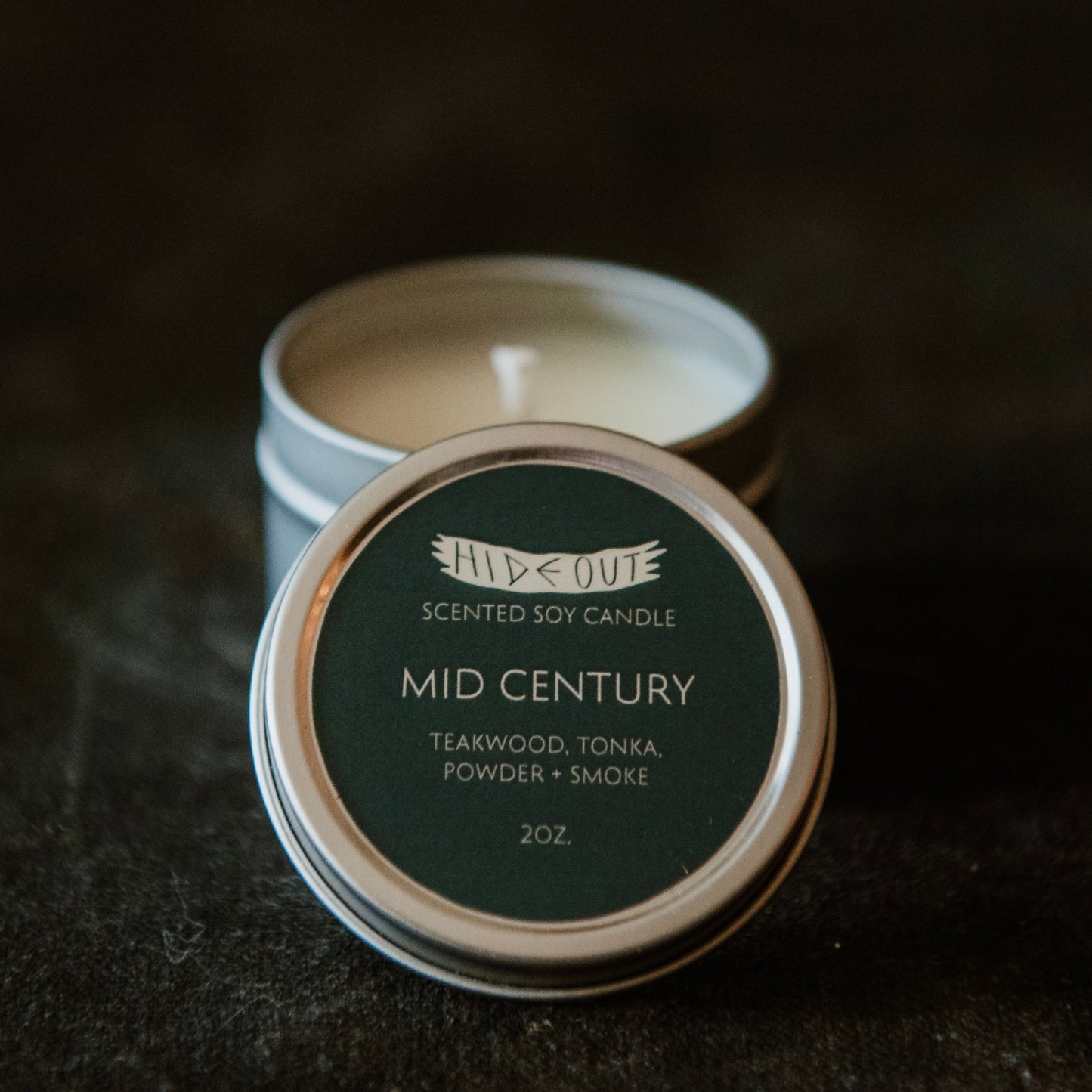 Scented Candle | Midcentury | Teakwood, Tonka, Brandy + Pipe Tobacco