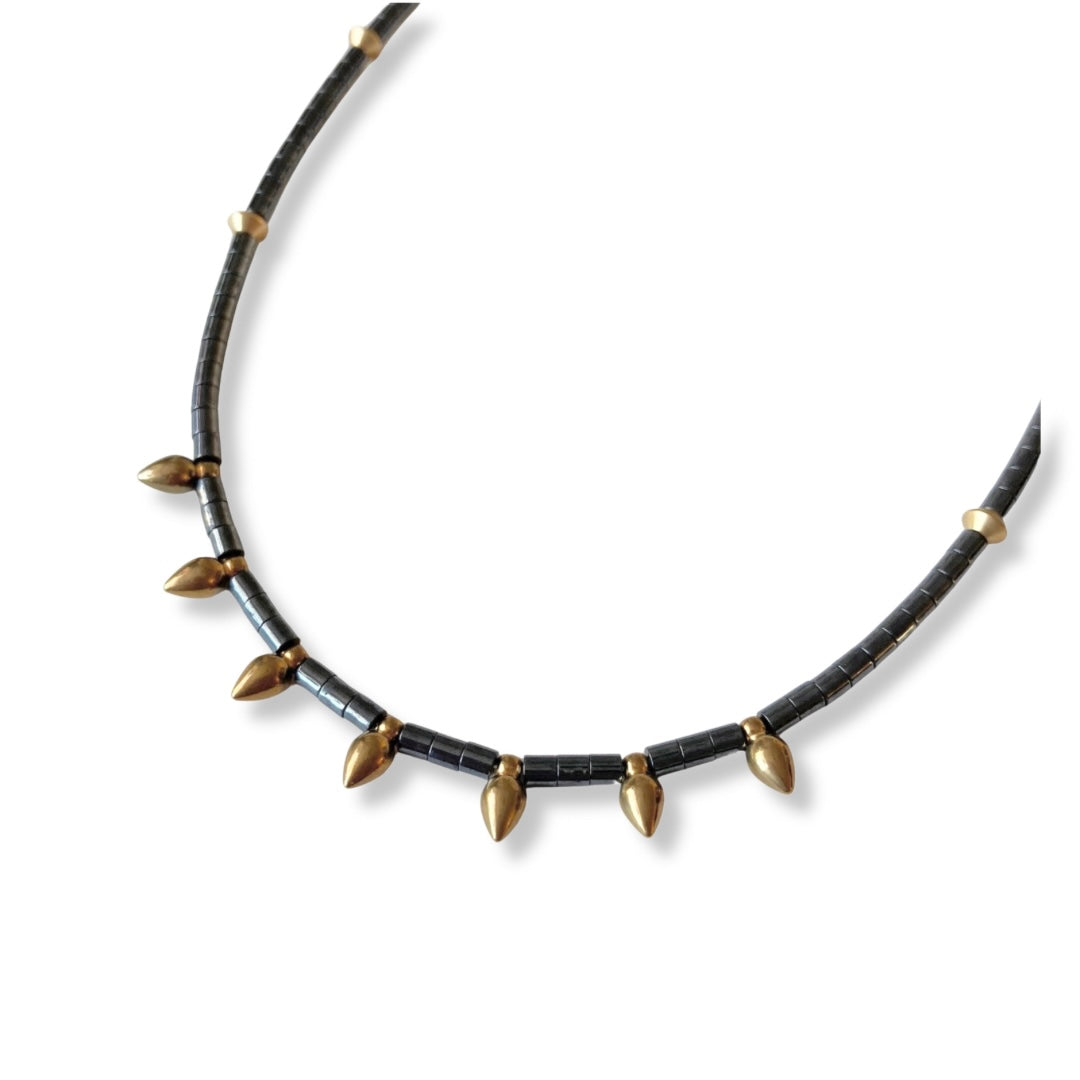 Karmen Victoria Studio | Hematite Collar Stacking Necklace