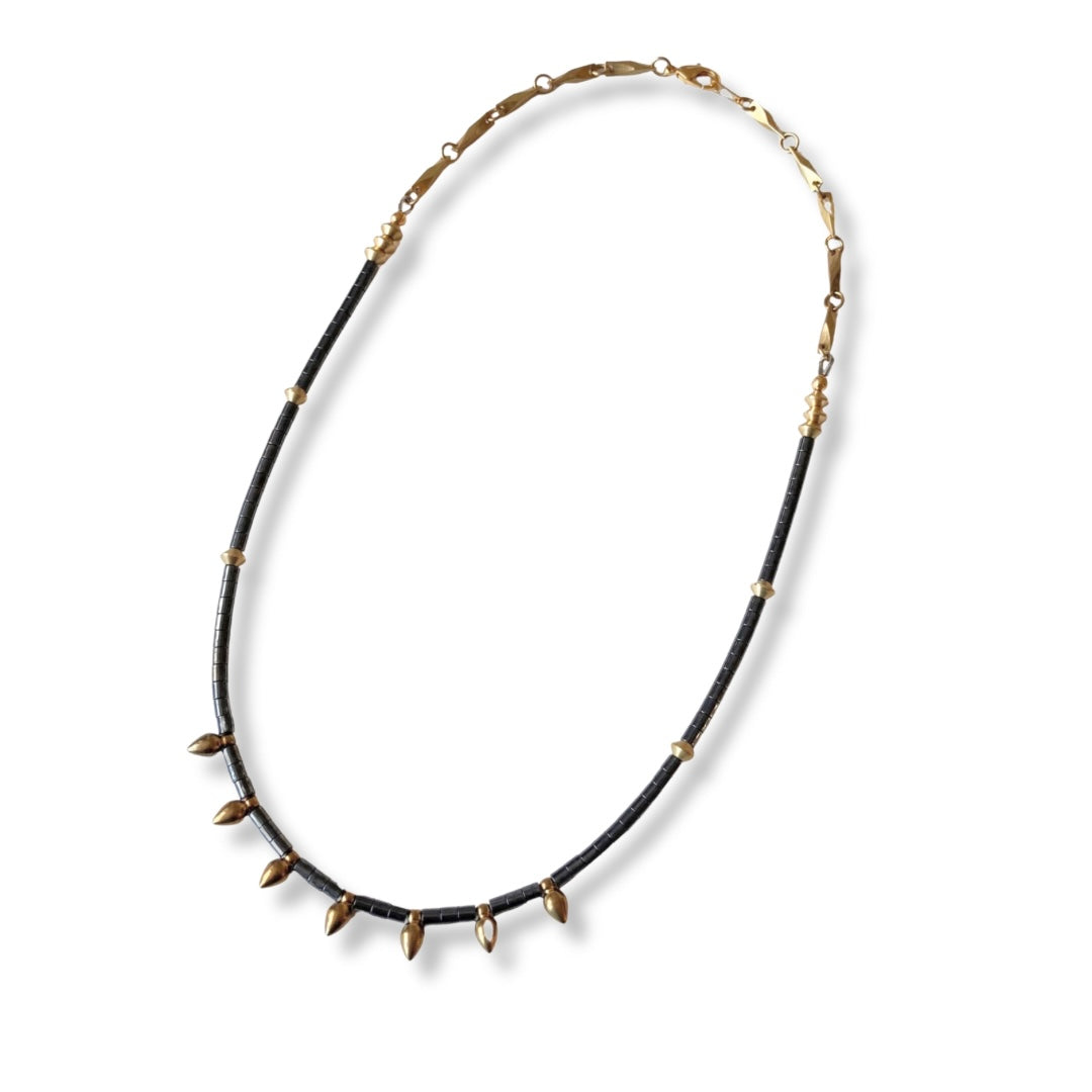 Karmen Victoria Studio | Hematite Collar Stacking Necklace