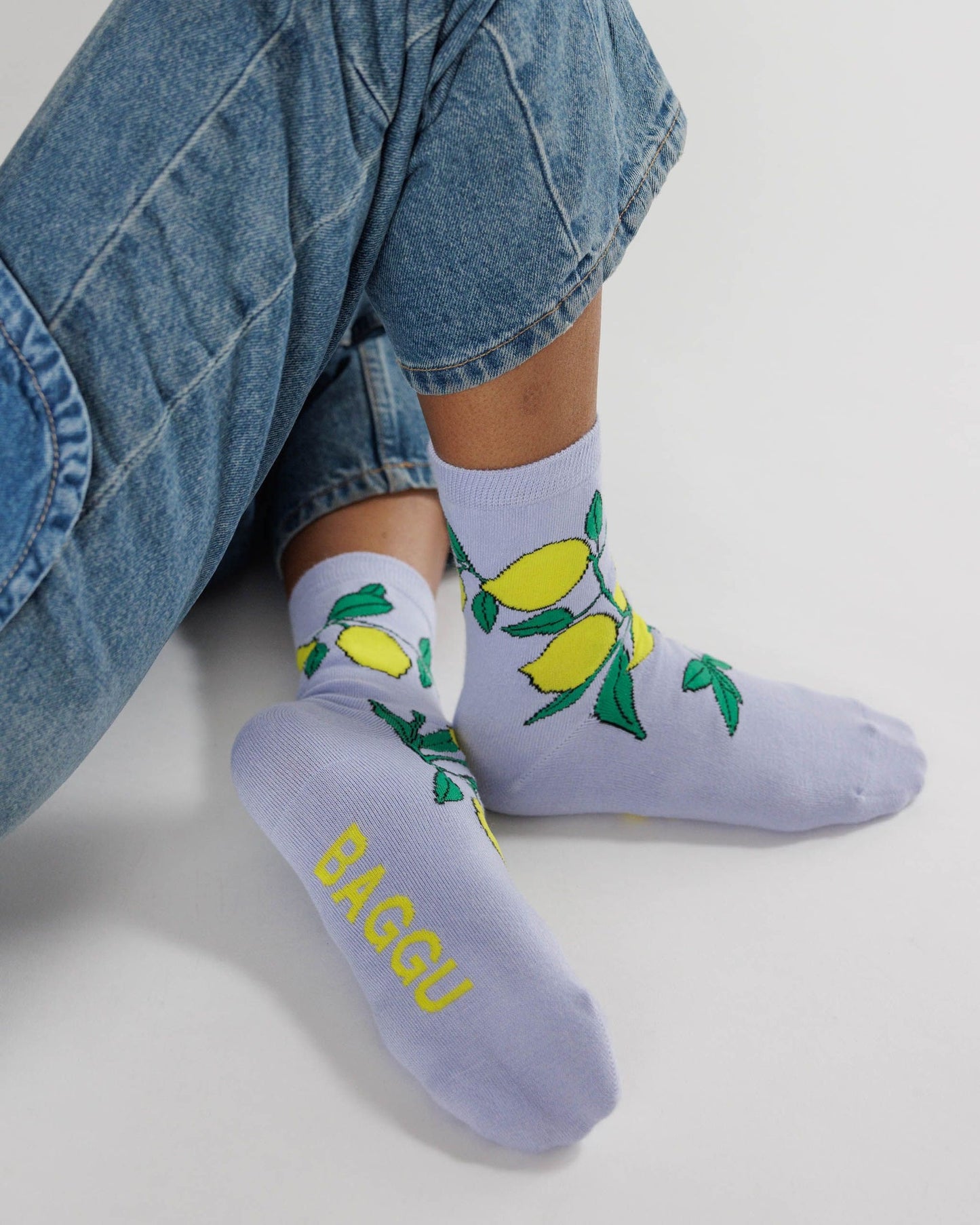 BAGGU Crew Socks | Lemon Tree