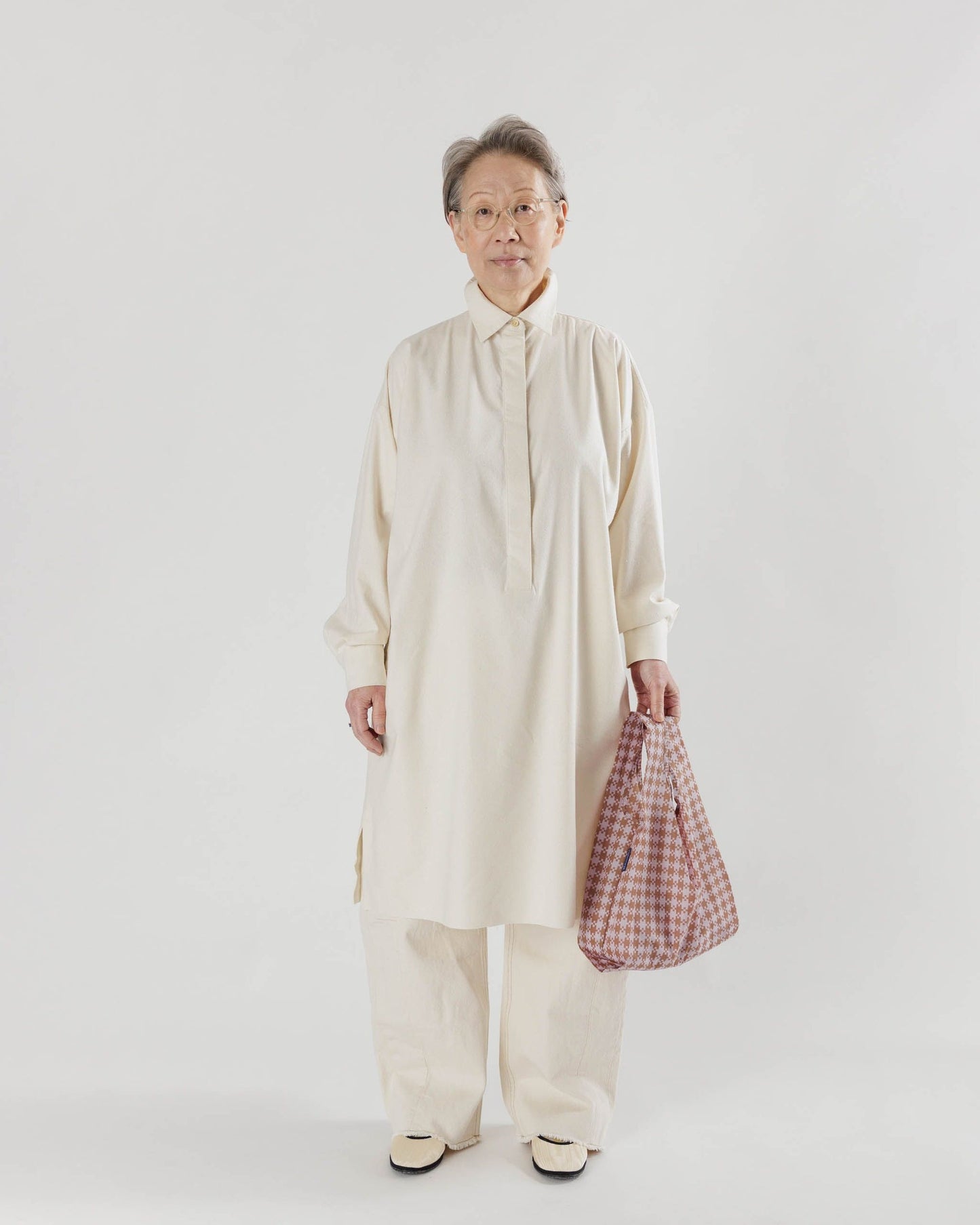BAGGU Reusable Shopping Bag | Small Size | Rose Pixel Gingham