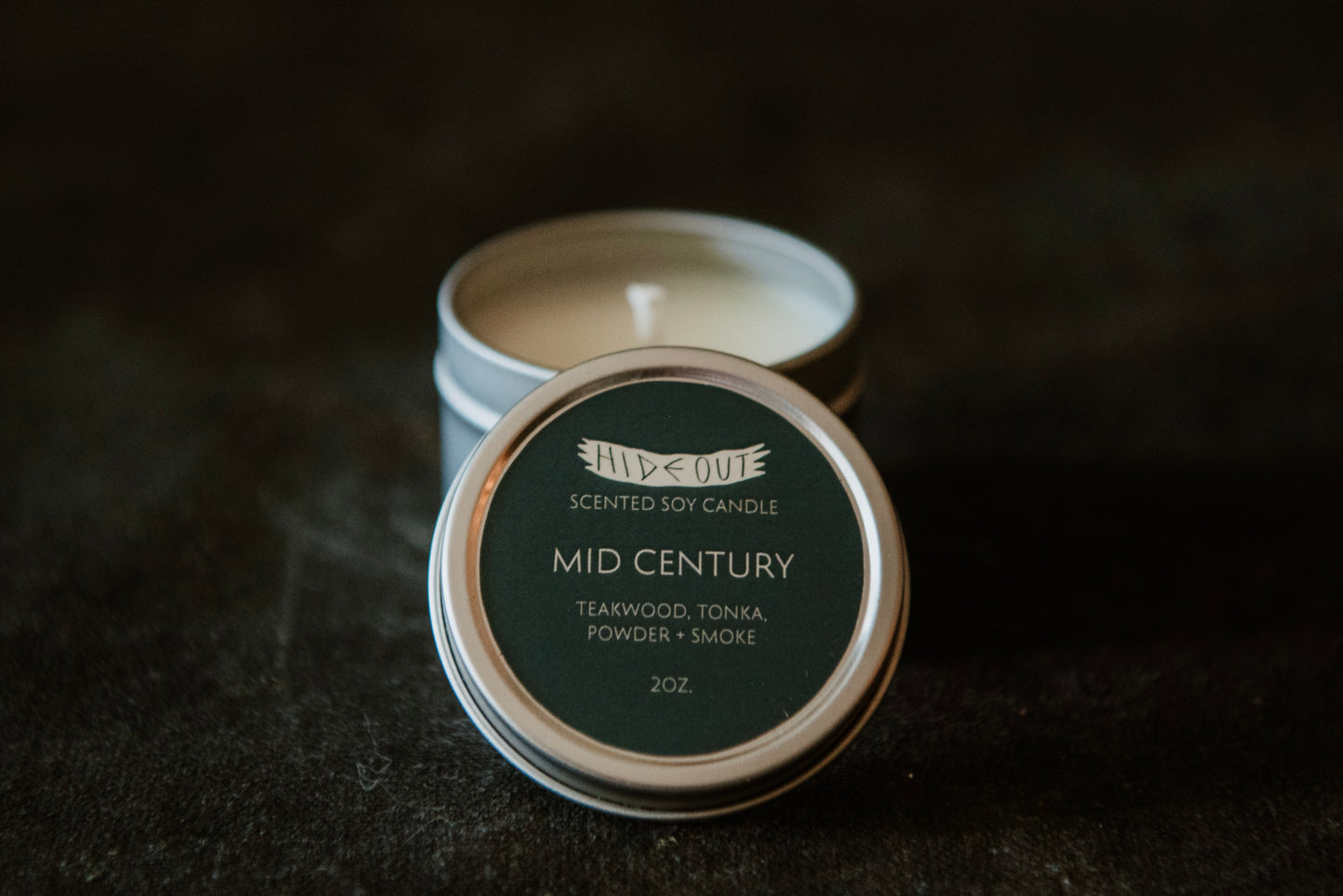 Scented Candle | Midcentury | Teakwood, Tonka, Brandy + Pipe Tobacco