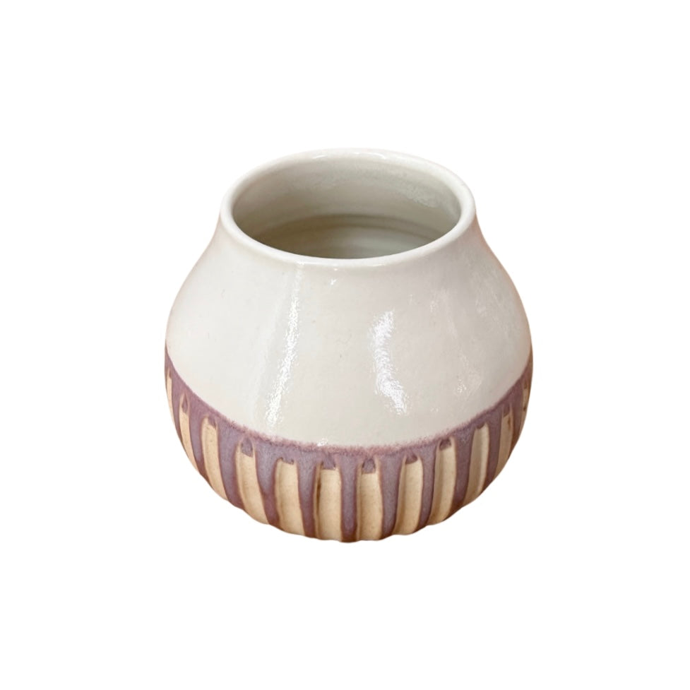 Handmade Ceramic Vase | Cream + Mauve