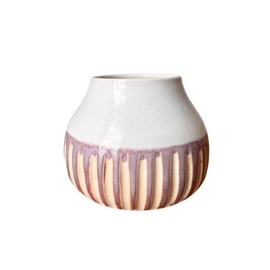 Handmade Ceramic Vase | Cream + Mauve