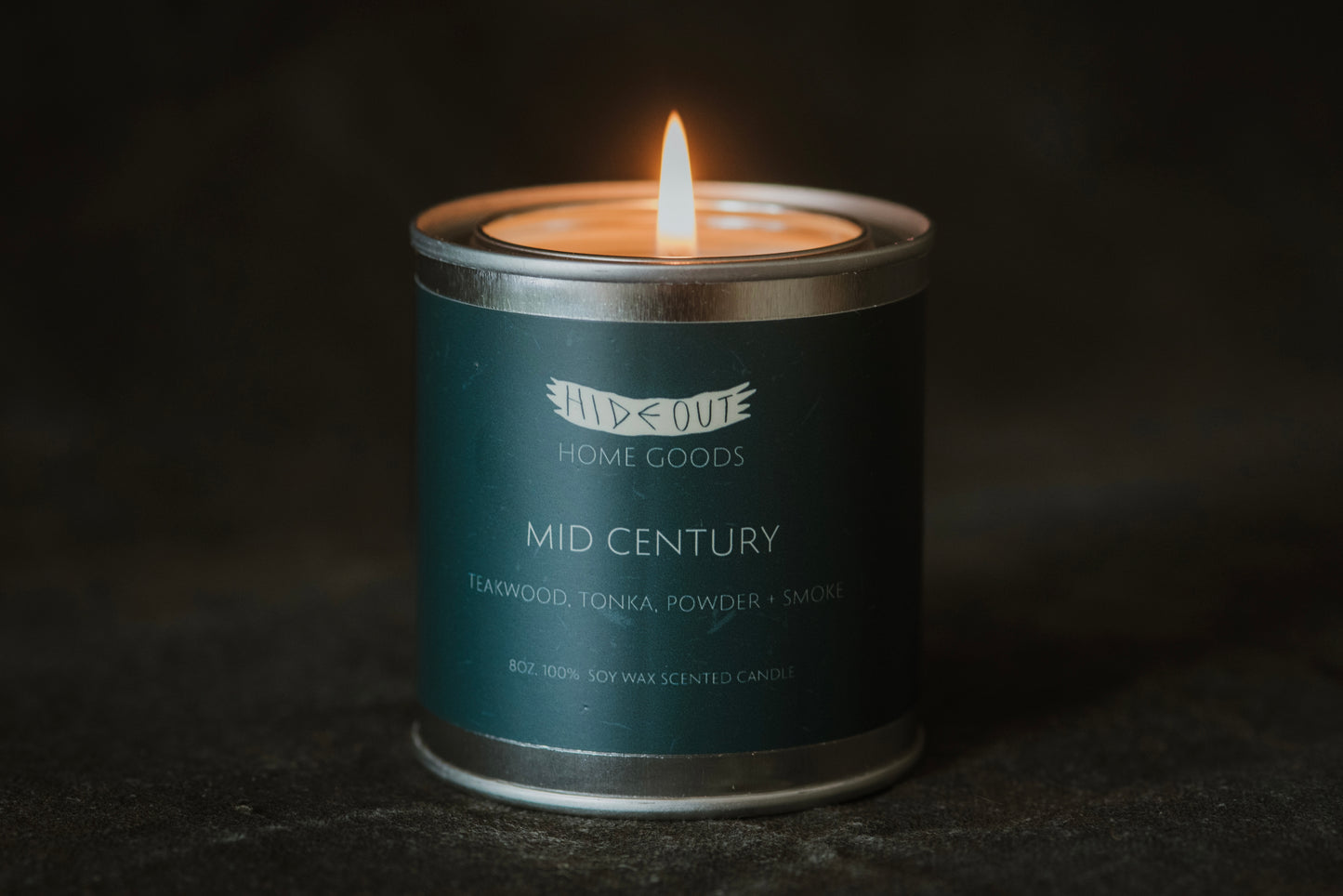 Scented Soy Candle | Midcentury | Teakwood, Tonka, Brandy + Pipe Tobacco