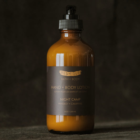 Hand + Body Lotion | Night Camp | Whiskey, Oak + Wood Smoke