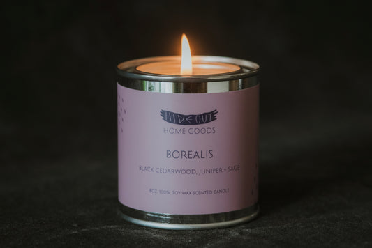 Scented Soy Candle | Borealis | Black Cedarwood, Juniper + Sage