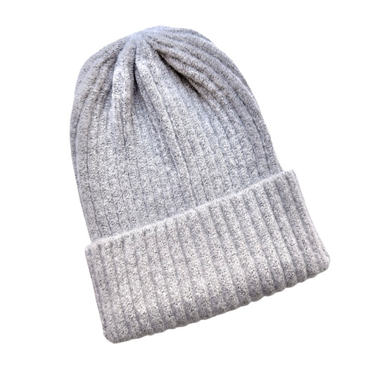 Ribbed Cotton Blend Knit Toque | Heather Grey