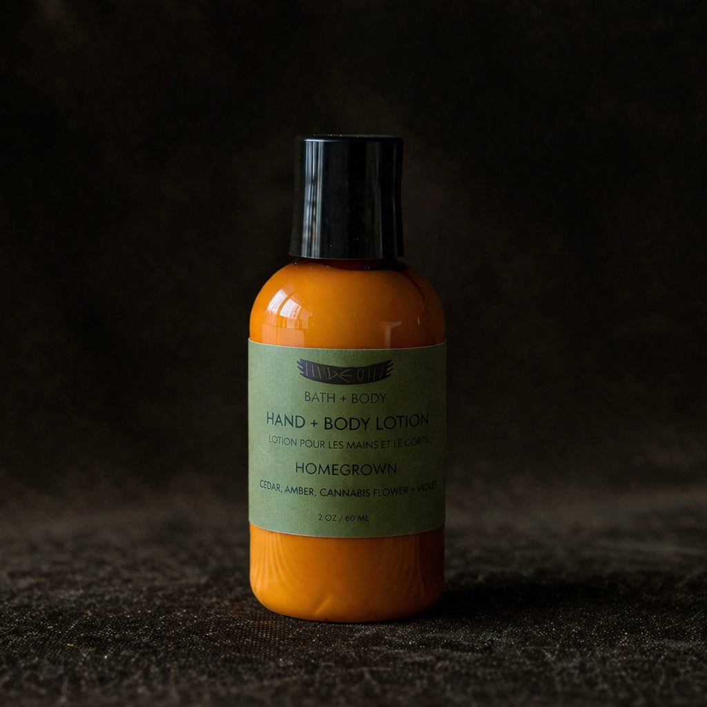 Hand + Body Lotion | Homegrown | Cedar, Amber, Cannabis Blossom, Violet