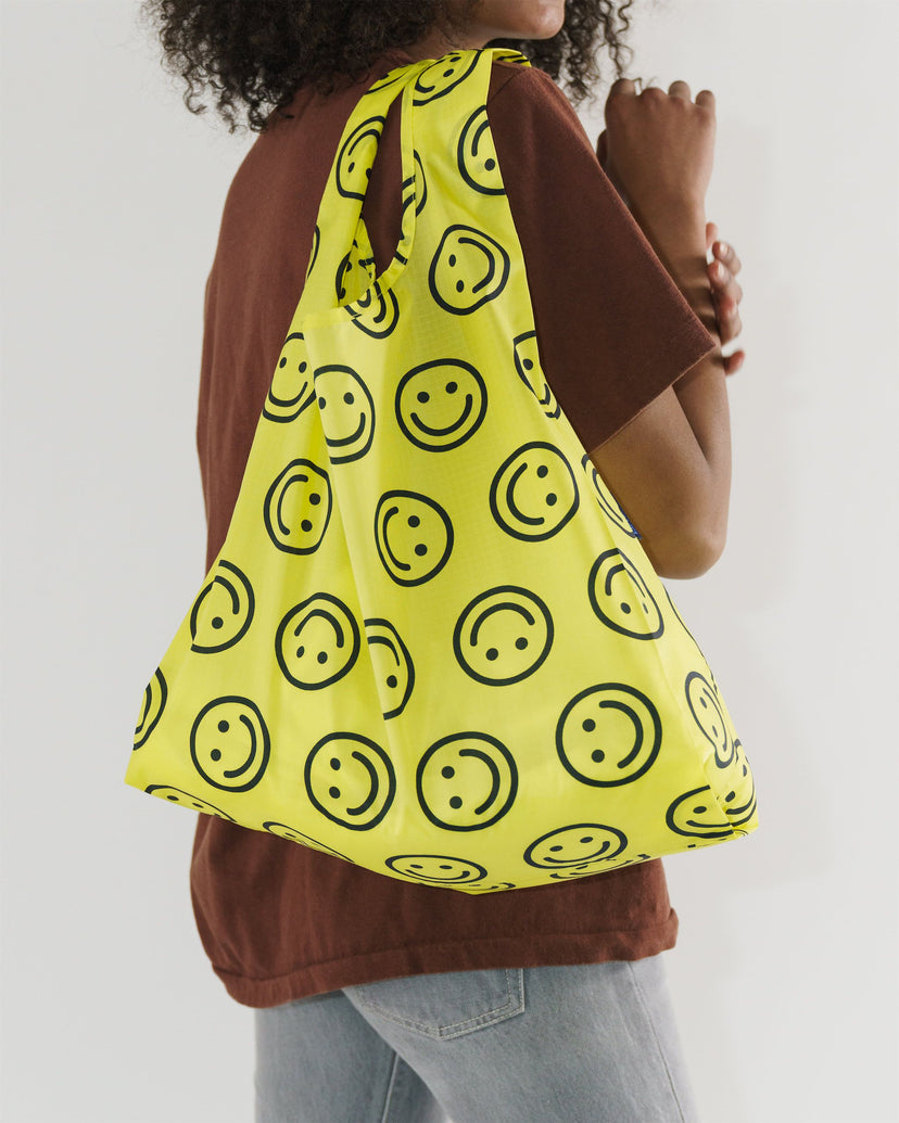 BAGGU Reusable Shopping Bag | Standard Size | Yellow Happy