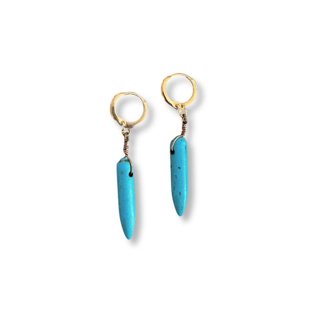 Karmen Victoria Studio | Turquoise Howlite Point Huggies