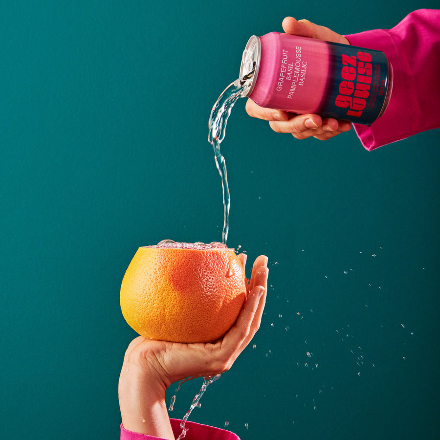 Geez Louise Prebiotic Sparkling Beverage | Grapefruit Basil