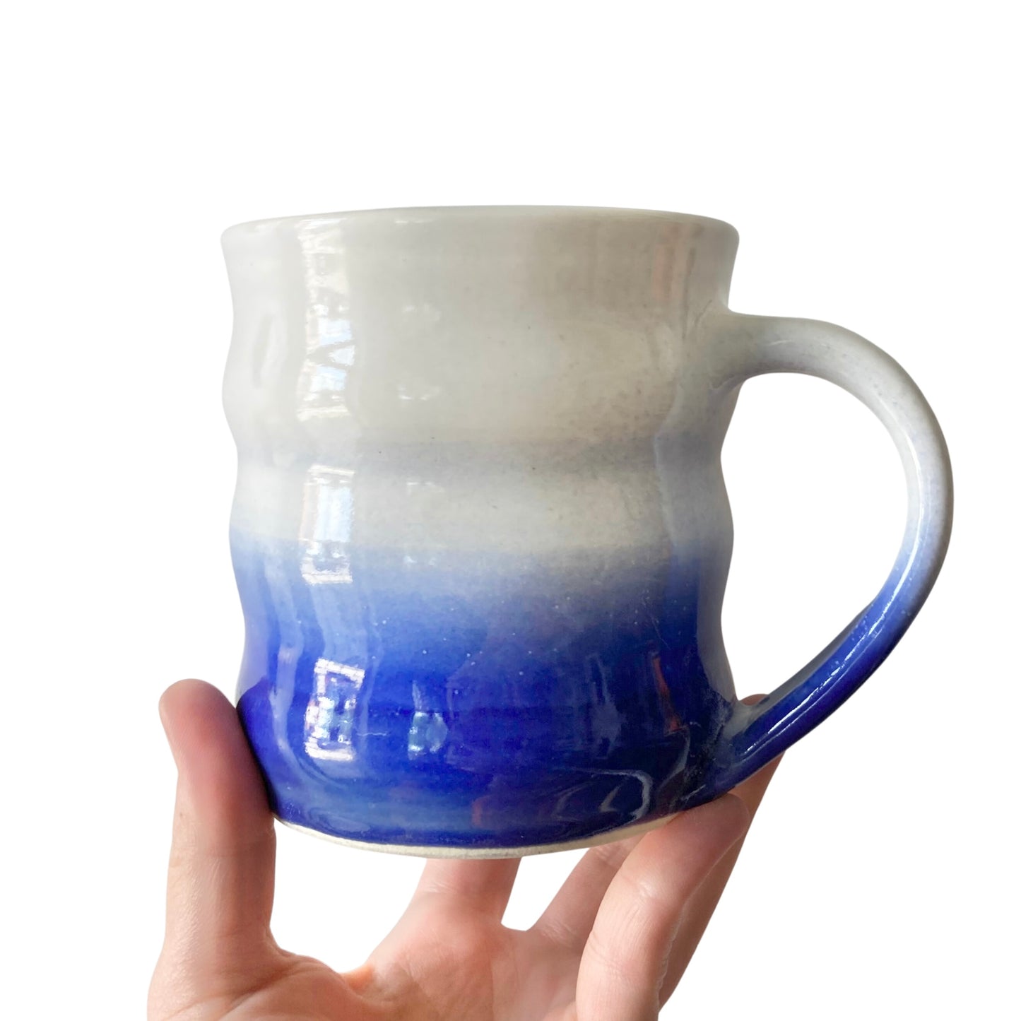 Ceramic Mug | Wavy Fade | White + Cobalt *LAST ONE*