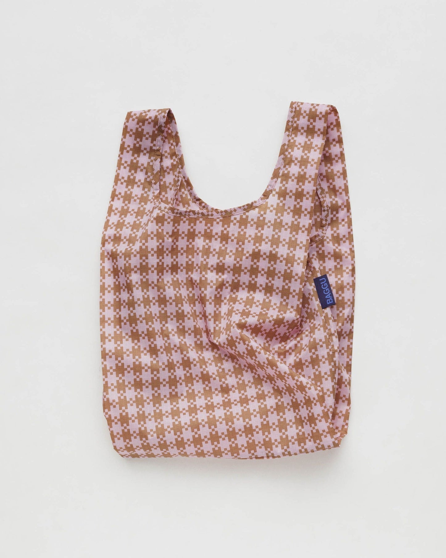 BAGGU Reusable Shopping Bag | Small Size | Rose Pixel Gingham