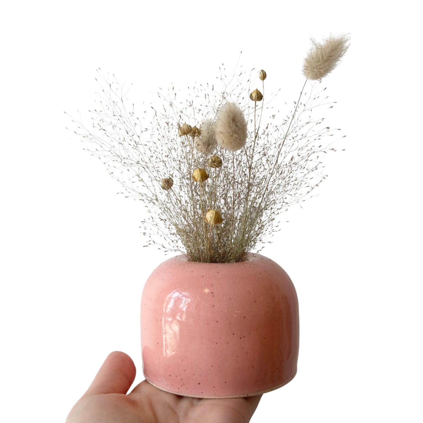 Mini Vase and Grass Bouquet | Medium | Pink *Local Orders Only*