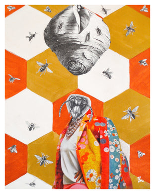 Collage Art Print | Queen Bee 8x10