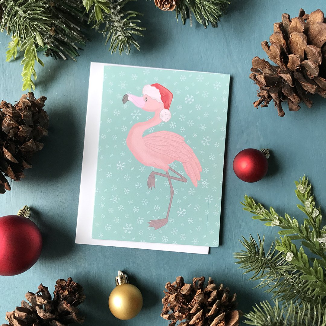 Greeting Card | Christmas Flamingo