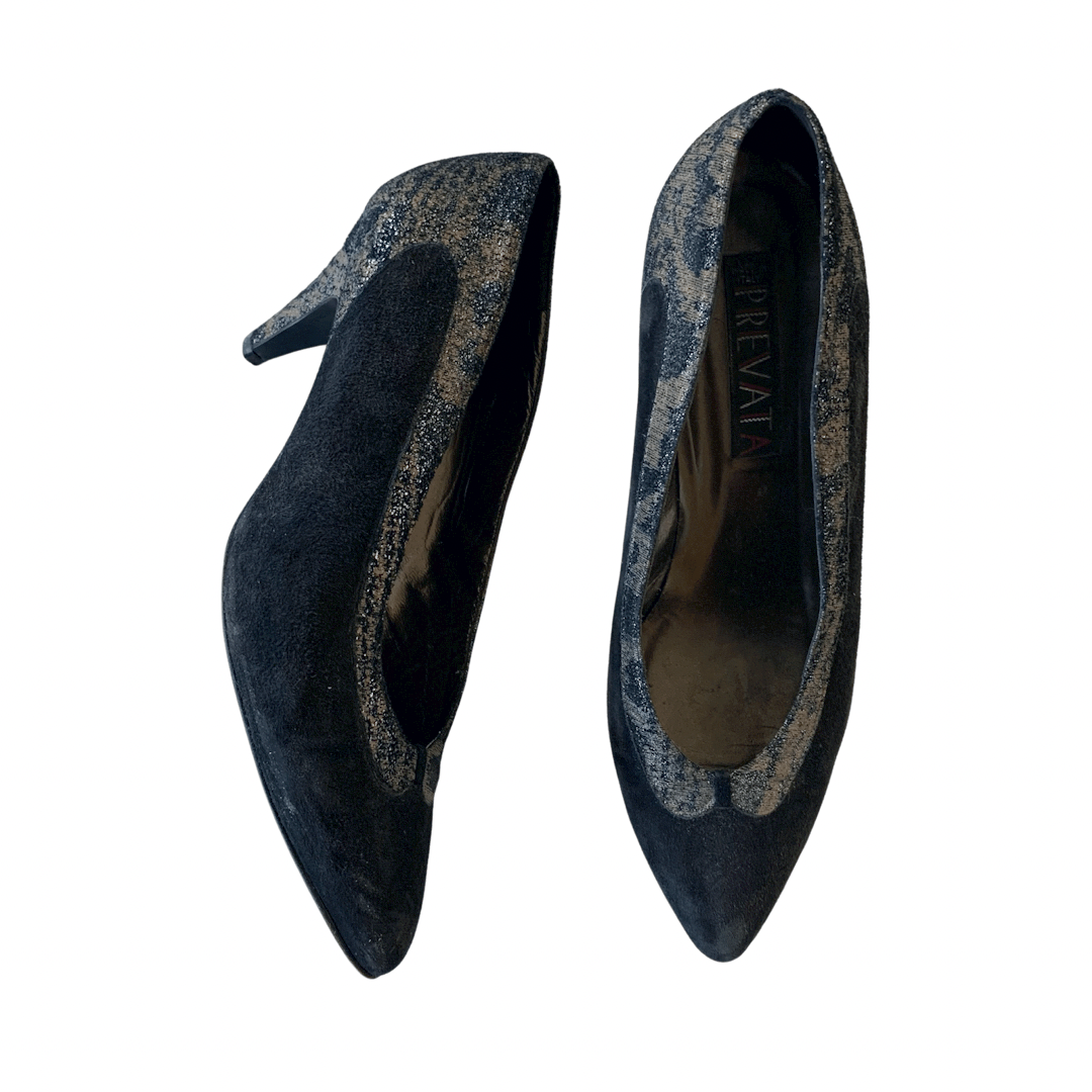 Vintage Suede Heels Shoes | 9