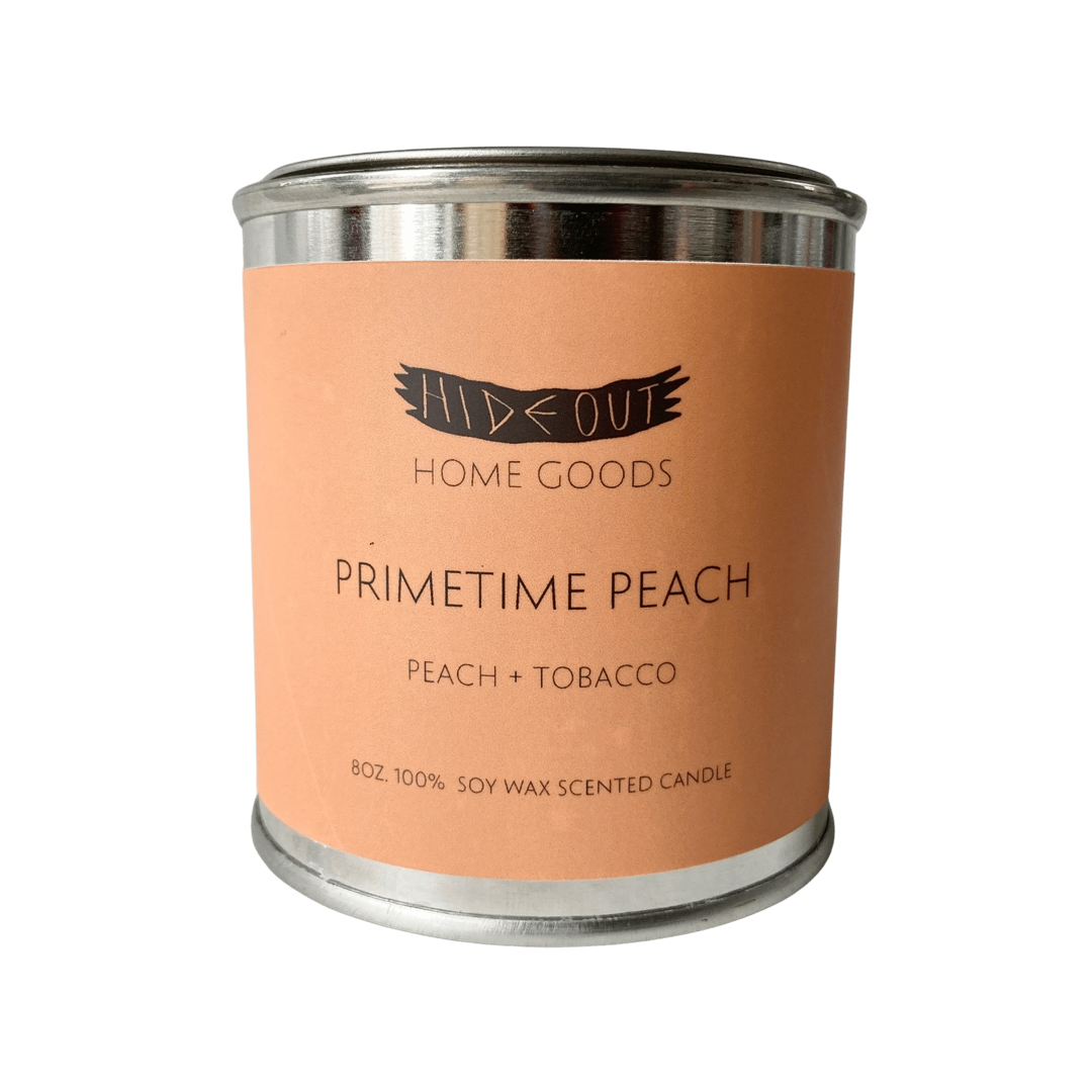 Hideout Scented Soy Candle | Primetime Peach | Peach + Tobacco