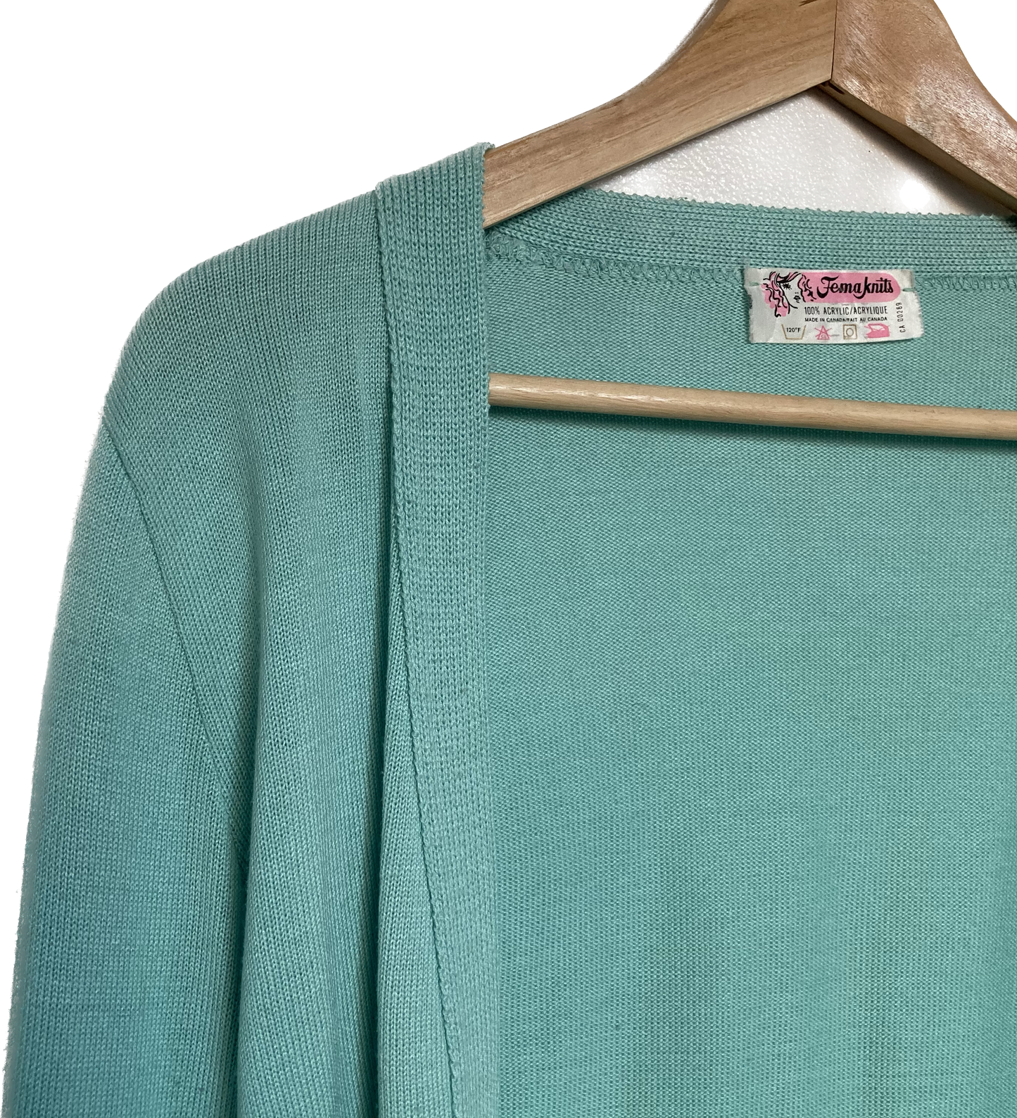Vintage Turquoise Open Cardigan Sweater