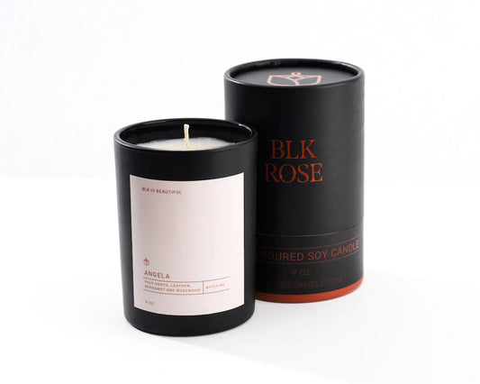 Blk Rose Candle | 9oz. Scented Soy Candle | Angela