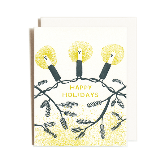 Greeting Card | Christmas Lights Choir | Yellow