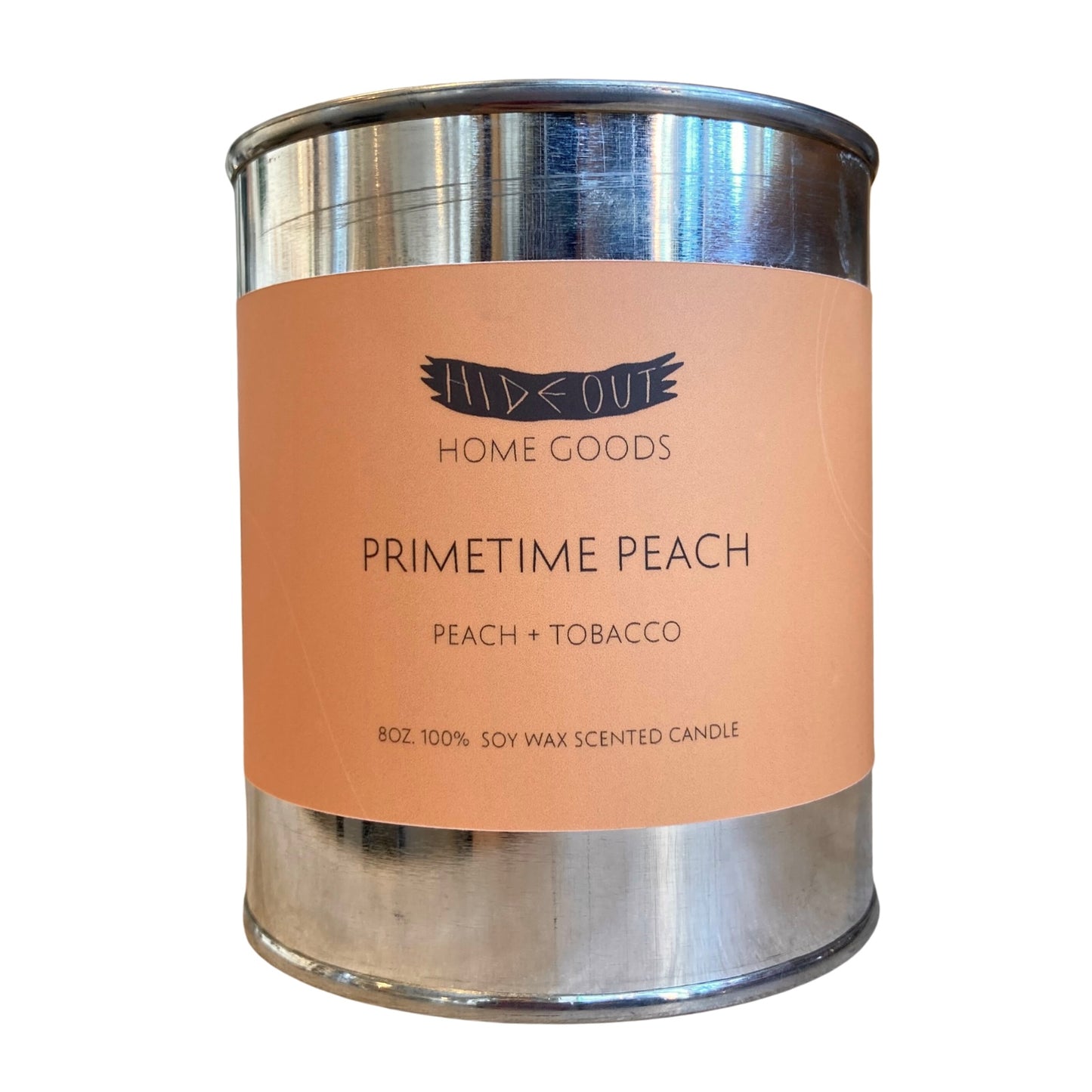 Hideout Scented Soy Candle | Primetime Peach | Peach + Tobacco