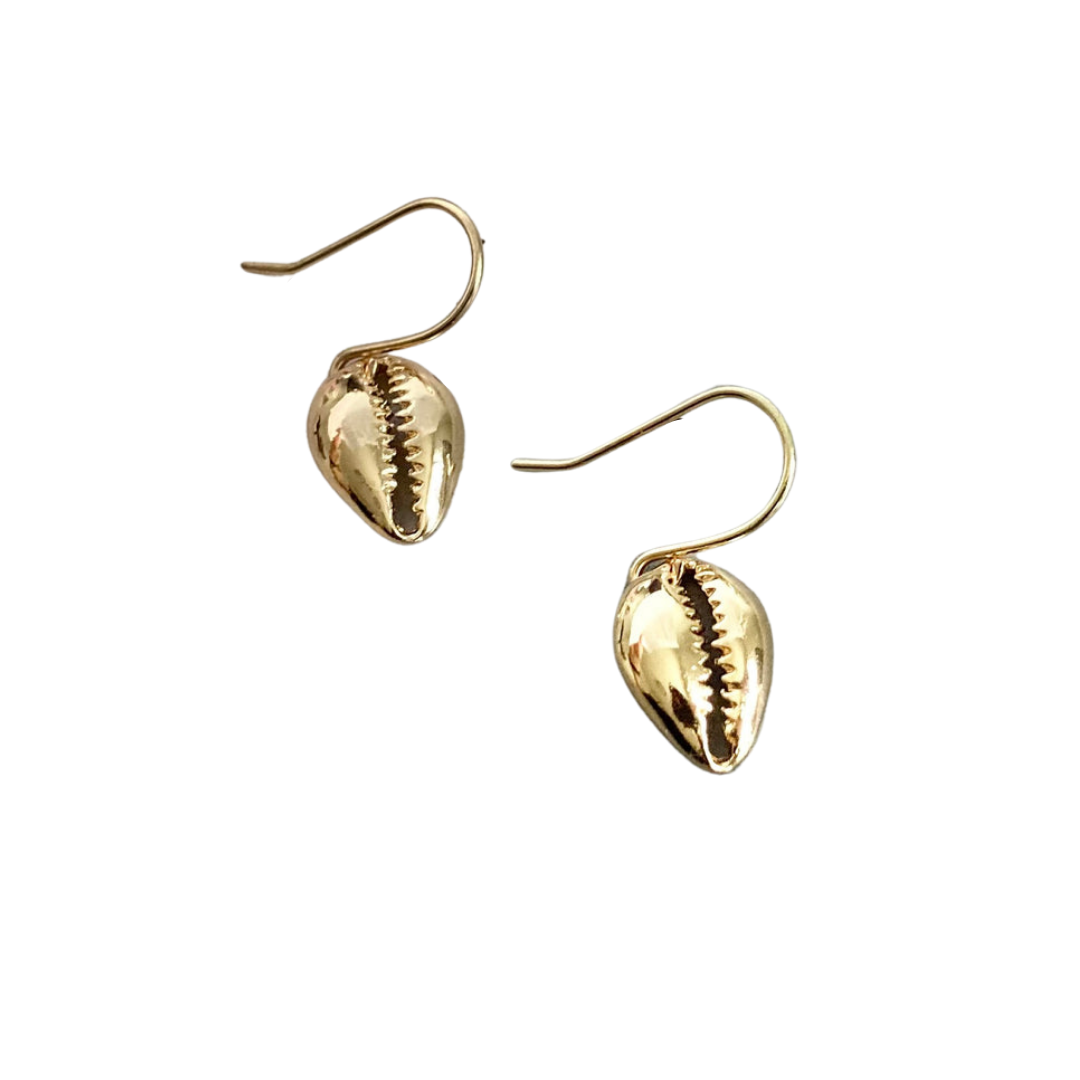 Gold Cowrie Shell Earrings