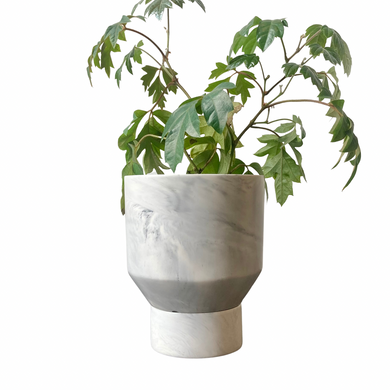 Funnel Planter | Grey Marble