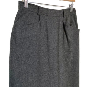 Vintage Charcoal Wool Pocket Skirt
