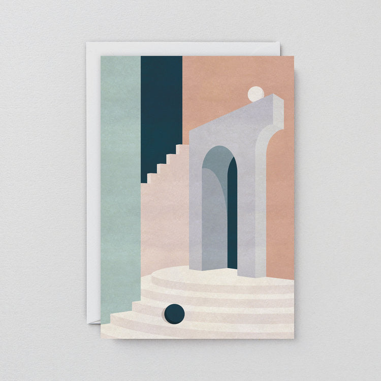 Art Print Greeting Card | Pastel Doorway