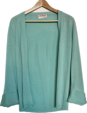 Vintage Turquoise Open Cardigan Sweater