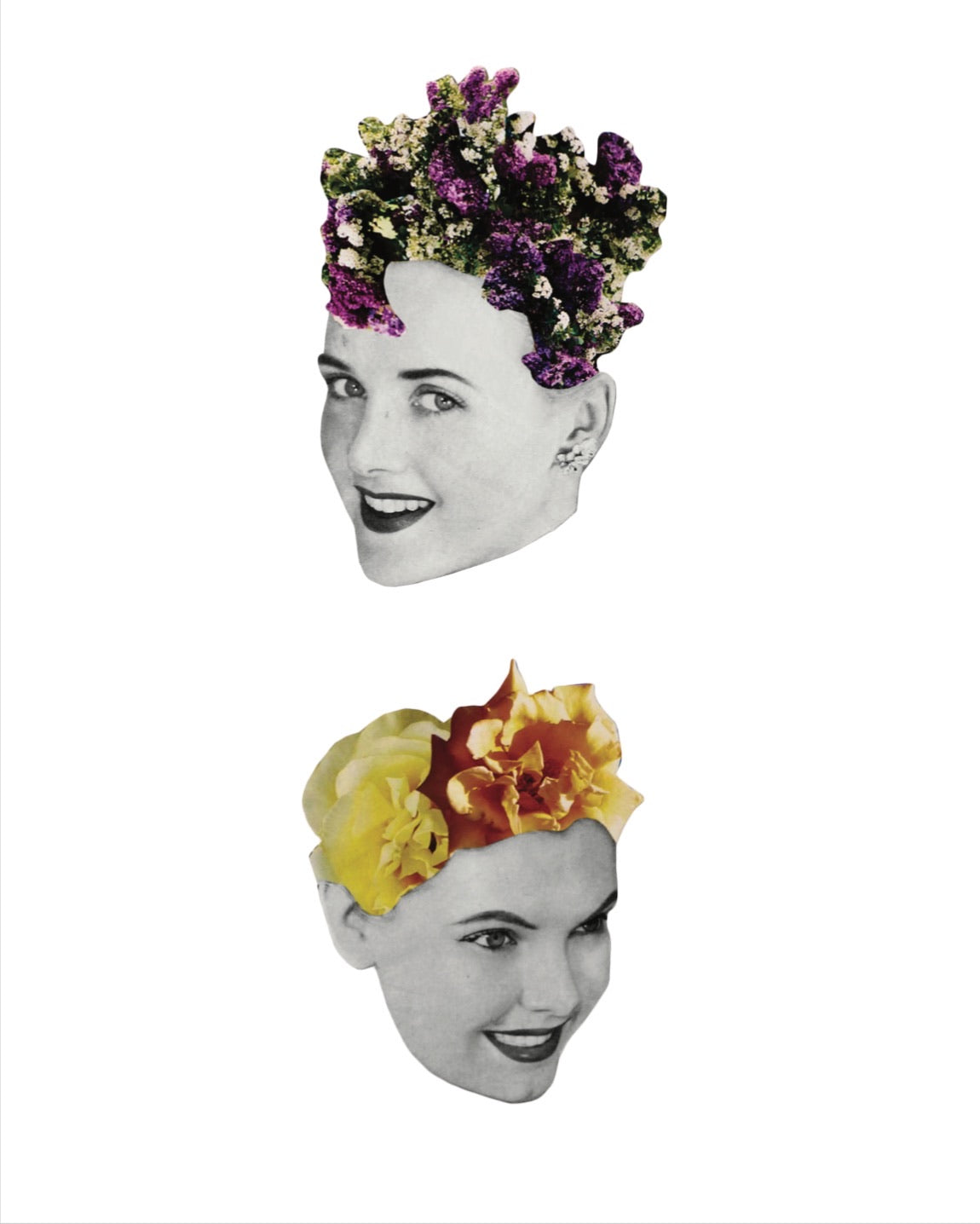 Art Print | 8x10 Collage | Flowers in Her Hair