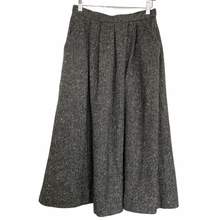 Vintage Charcoal Wool Chevron Pocket Skirt | Medium