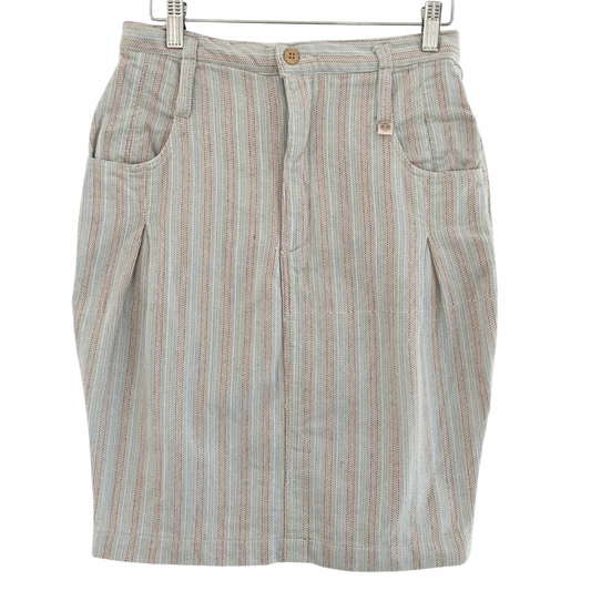 Vintage Striped Denim Skirt | Medium