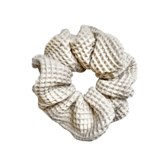 Hair Scrunchie | Waffle Knit Cream