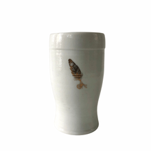 Clayworks | Ceramic Tumbler | Ivory Gold Feather
